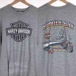HARLEY DAVIDSON Vintage T Shirt Mobile Bay Alabama Battleship 2002 Y2K Size XL